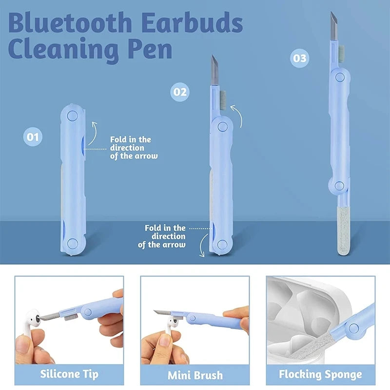 7-in-1 Precision Cleaning Kit for Keyboards & Earbuds
