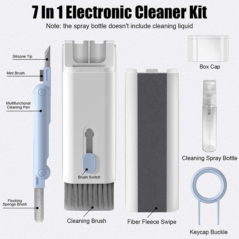 7-in-1 Precision Cleaning Kit for Keyboards & Earbuds