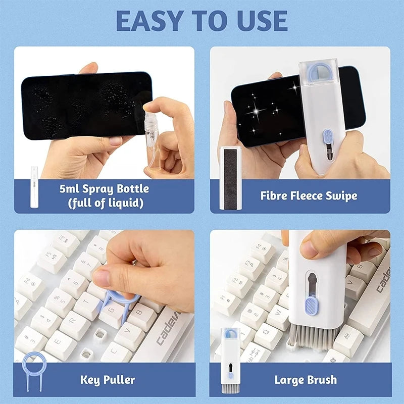 7-in-1 Precision Cleaning Kit for Keyboards & Earbuds